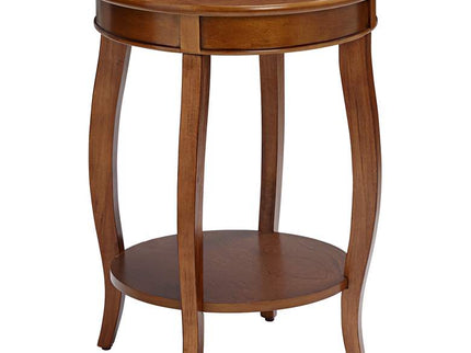 Acme Furniture Aberta 18" Wide Walnut Finish 1-Shelf Round Side Table