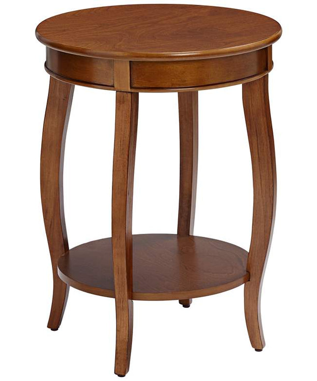 Acme Furniture Aberta 18" Wide Walnut Finish 1-Shelf Round Side Table