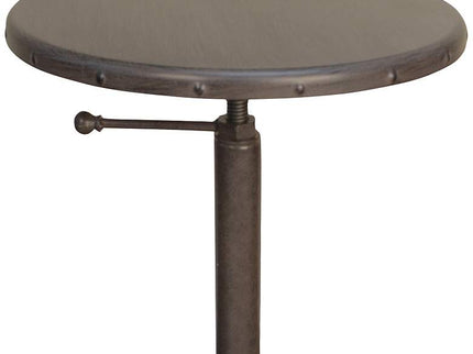 Addison 18" Wide Industrial Iron Round Adjustable Accent Table