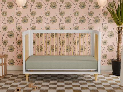 M9001WN,Babyletto,Lolly 3-in-1 Convertible Crib w/Toddler Bed Conversion Kit in White/Natural