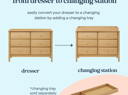 M7326HY,DaVinci,Jenny Lind Spindle 6-Drawer Dresser in Honey