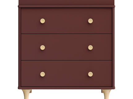 M9023CRN,Babyletto,Lolly 3-Drawer Changer Dresser w/Removable Changing Tray in Crimson/Natural