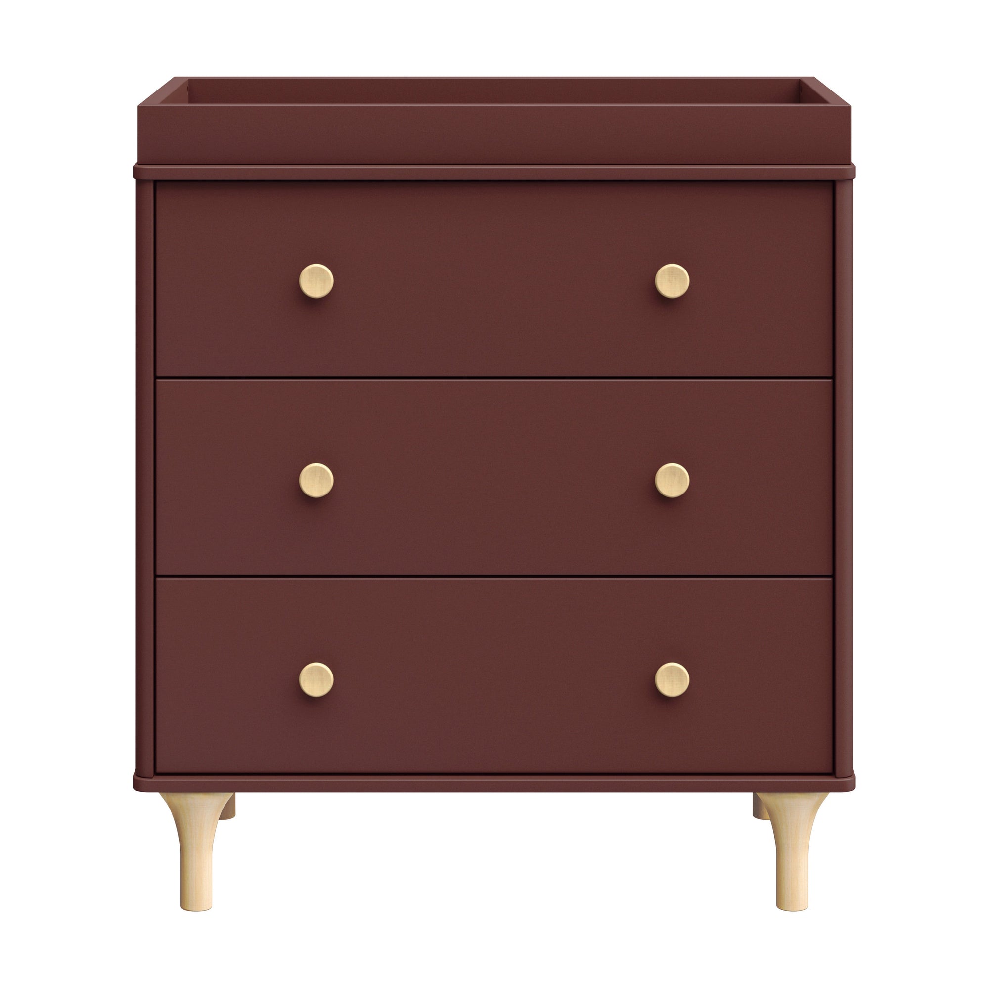 M9023CRN,Babyletto,Lolly 3-Drawer Changer Dresser w/Removable Changing Tray in Crimson/Natural