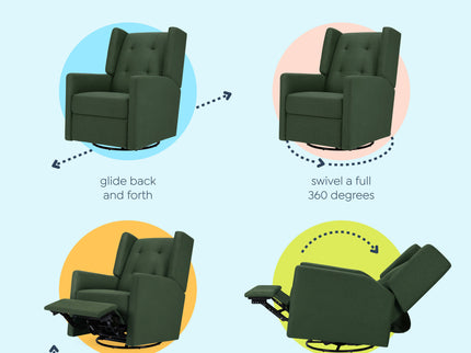 M21287PNG,DaVinci,Maddox recliner and swivel glider in Pine Green