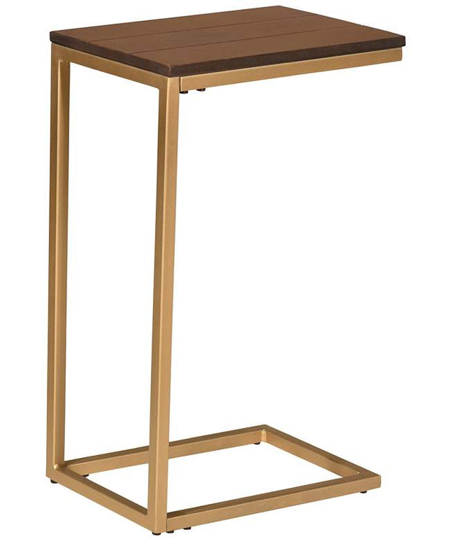 Aggie 16" Wide Elm Top and Gold Frame Computer Tray Table