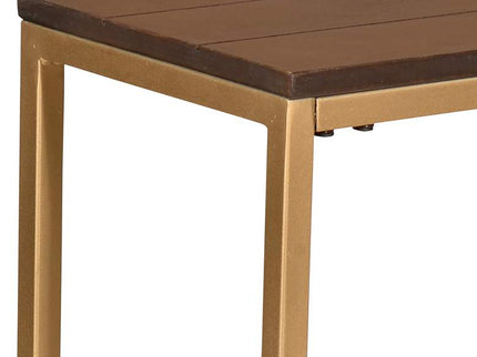 Aggie 16" Wide Elm Top and Gold Frame Computer Tray Table