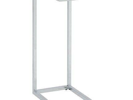 Aggie 16" Wide Glass Top and Chrome Modern Computer Tray Table