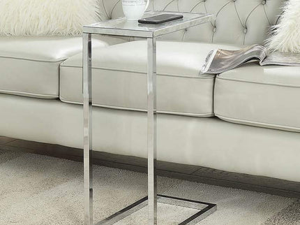Aggie 16" Wide Glass Top and Chrome Modern Computer Tray Table