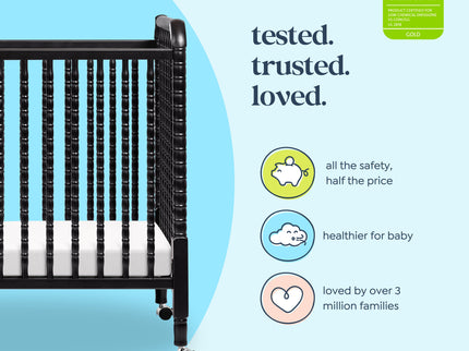 M7398E,DaVinci,Jenny Lind 3-in-1 Convertible Mini Crib in Ebony