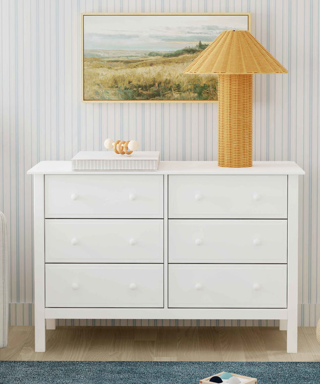 M5966W,DaVinci,Jayden 6-Drawer Double Wide Dresser in White Finish