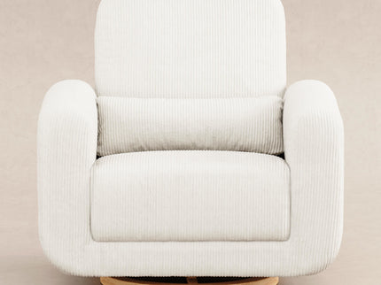 M10287YCLB,Babyletto,Tuba Glider in Ivory Corduroy with Light Wood Base