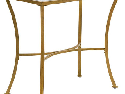 Alana 24" Wide Clear Glass Antique Gold Metal Accent Table