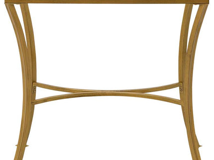 Alana 24" Wide Clear Glass Antique Gold Metal Accent Table