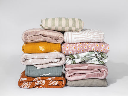 T30535,Babyletto,Moss Stripe Muslin Crib Sheet in GOTS Certified Organic Cotton