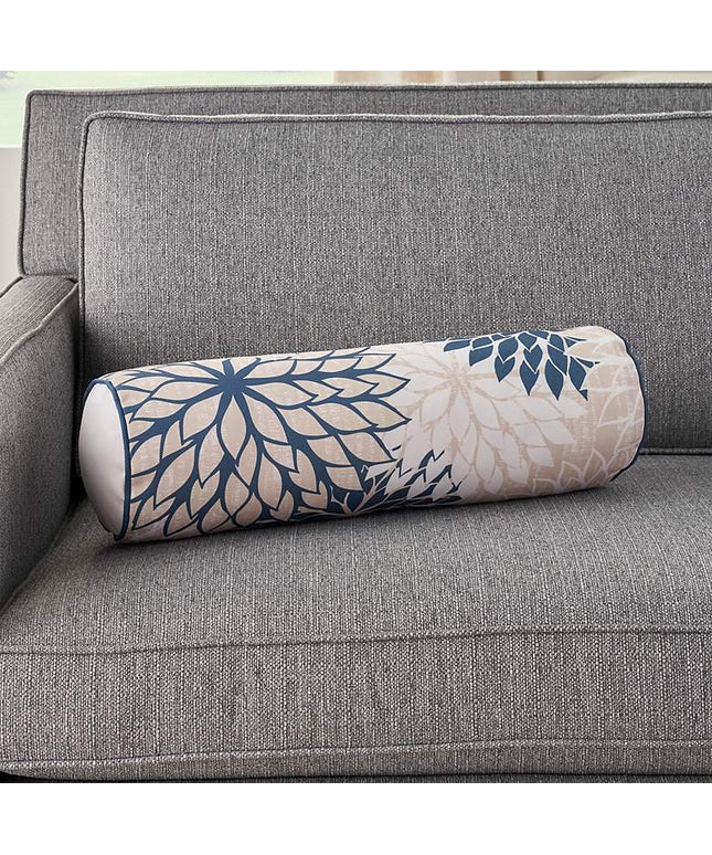 Aloha Navy Ivory 20" x 6" Indoor/Outdoor Bolster Pillow