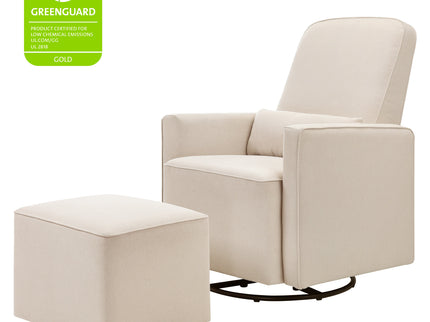 M11687CM,DaVinci,Olive Glider and Ottoman in Cream Finish w/Cream Piping