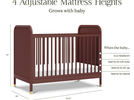 M26742CR,Namesake,Brimsley Tambour 3-in-1 Convertible Crib in Crimson