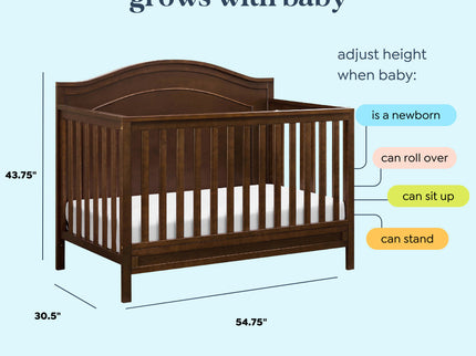 M12801Q,DaVinci,Charlie 4-in-1 Convertible Crib in Espresso