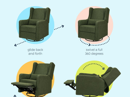 F19587PFGL,Carter's,Arlo Recliner and Swivel Glider in Performance Forest Green Linen