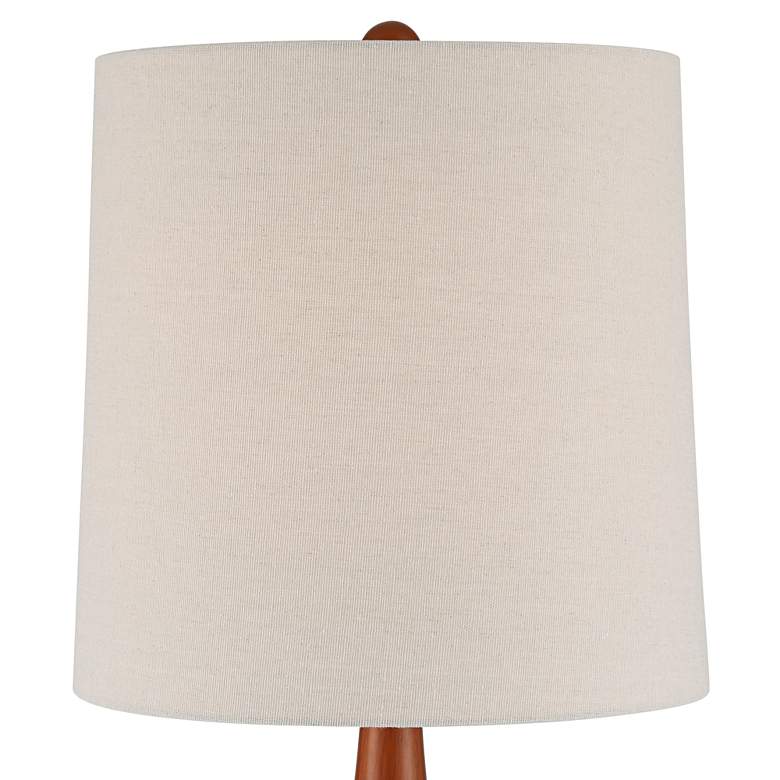 Andi 25" Modern Wood and Blue Ceramic Table Lamp