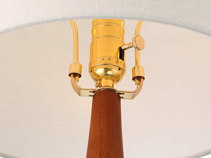 Andi 25" Modern Wood and Blue Ceramic Table Lamp