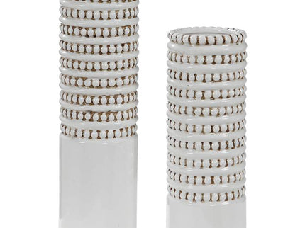 Angelou White Ceramic Vase Set of 2
