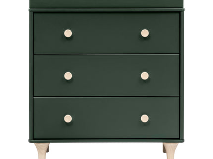 M9023FRGRNX,Babyletto,Lolly 3-Drawer Changer Dresser w/Removable Tray  Forest Green/Washed Natural