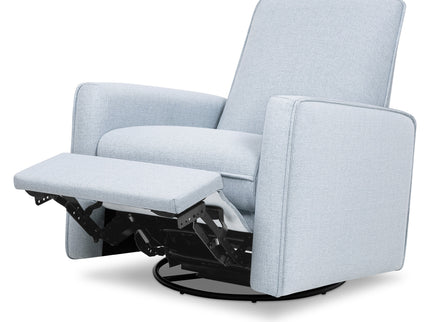 M19387PCET,DaVinci,Penny Swivel Recliner in Performance Blue Chambray Eco-Twill