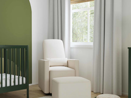 M11687CM,DaVinci,Olive Glider and Ottoman in Cream Finish w/Cream Piping