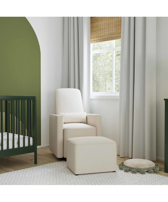 M11687CM,DaVinci,Olive Glider and Ottoman in Cream Finish w/Cream Piping