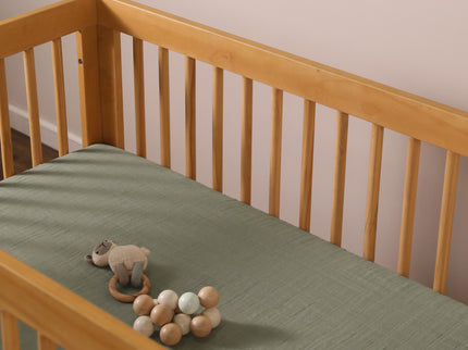 T29735MCA,Babyletto,Matcha Muslin Crib Sheet in GOTS Certified Organic Cotton