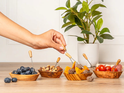 Italian Olivewood Aperitivo Forks - Set of 6