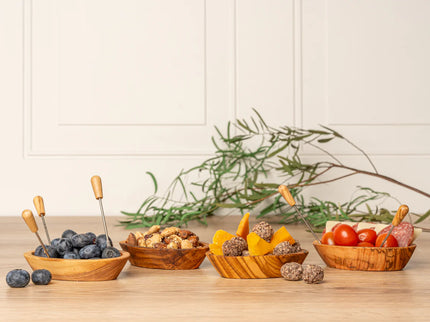 Italian Olivewood Aperitivo Forks - Set of 6