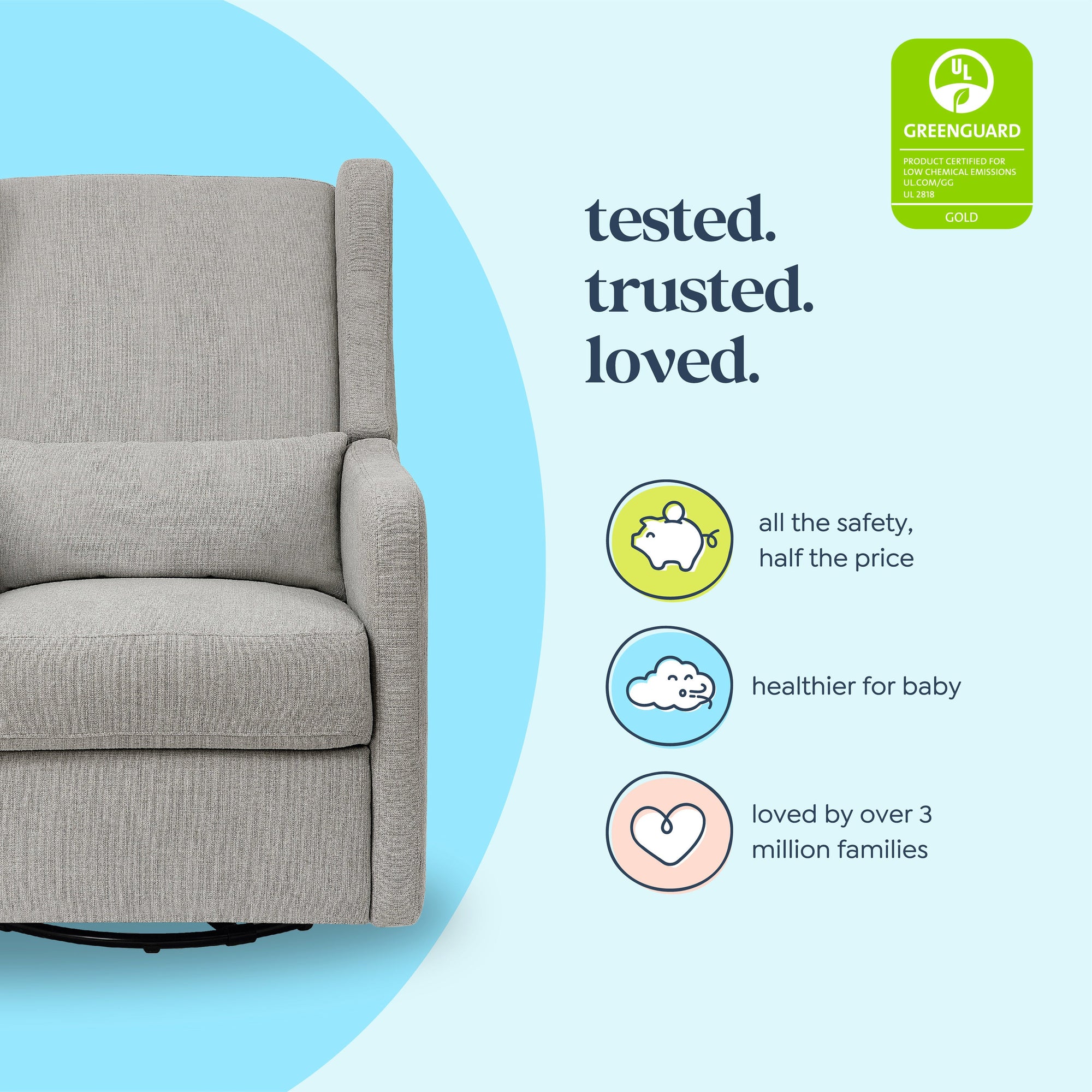 F19587PFTGRY,Carter's,Arlo Recliner and Swivel Glider in Performance Grey Linen