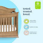 M4501HN,DaVinci,Meadow 4-in-1 Convertible Crib in Hazelnut