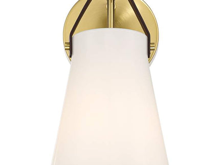 Ashley 10 1/2" High Antique Brass and Leather Wall Sconce Set of 2