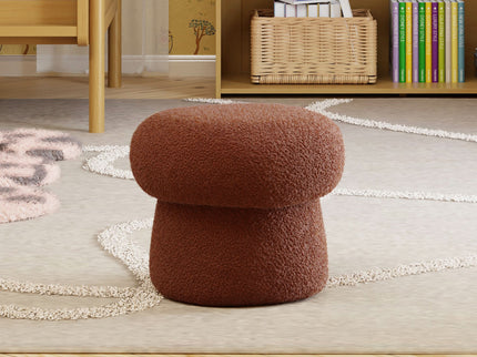 M31585RT,Babyletto Kids,Mini Mushroom Pouf in Rouge Teddy Loop