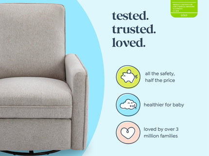 M19387PGEW,DaVinci,Penny Swivel Recliner in Performance Grey Eco-Weave