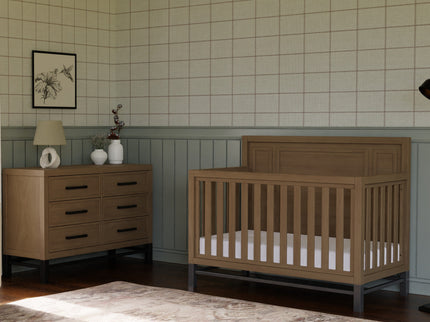 B25801DF,Monogram by Namesake,Newbern 4-in-1 Convertible Crib in Driftwood