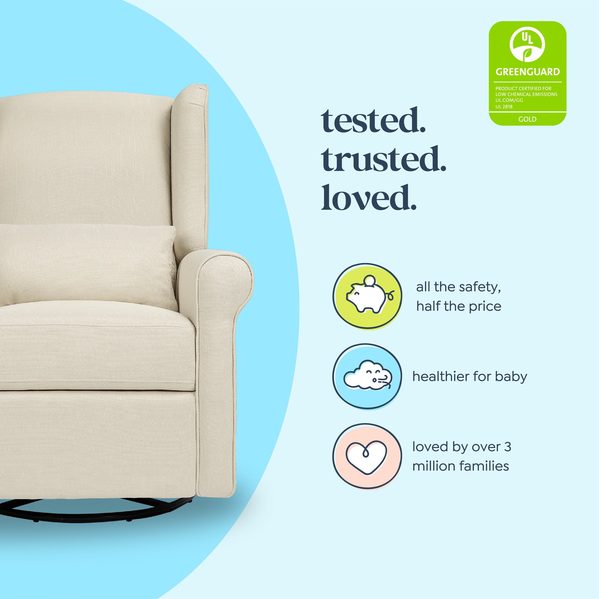 M21887NO,DaVinci,Hayden Recliner and Swivel Glider in Natural Oat