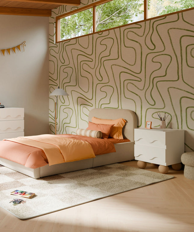 M31585LT,Babyletto Kids,Mini Mushroom Pouf in Latte Teddy Loop