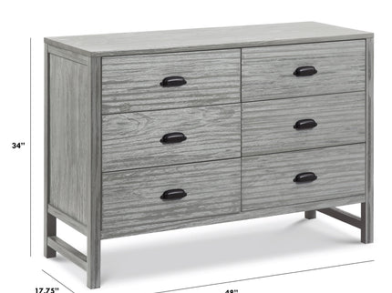 M13516CTG,DaVinci,Fairway 6-Drawer Double Dresser in Cottage Grey