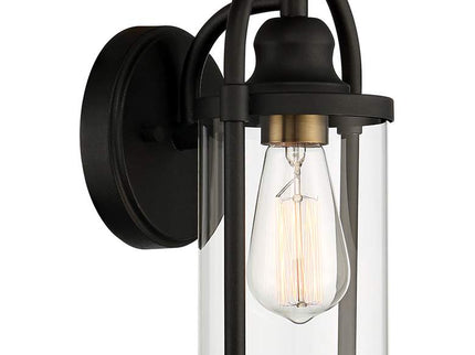 Avani 10 1/4" High Black and Brass Wall Sconce Set of 2