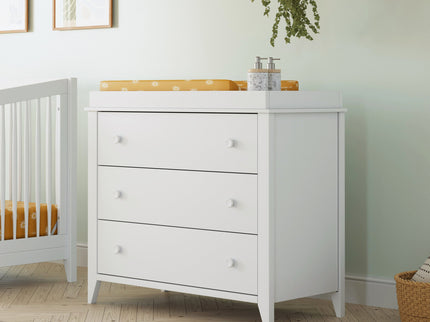 M10323W,Babyletto,Sprout 3-Drawer Changer Dresser in White Finish