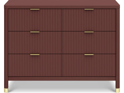 M26716CR,Namesake,Brimsley Tambour 6-Drawer Assembled Dresser in Crimson