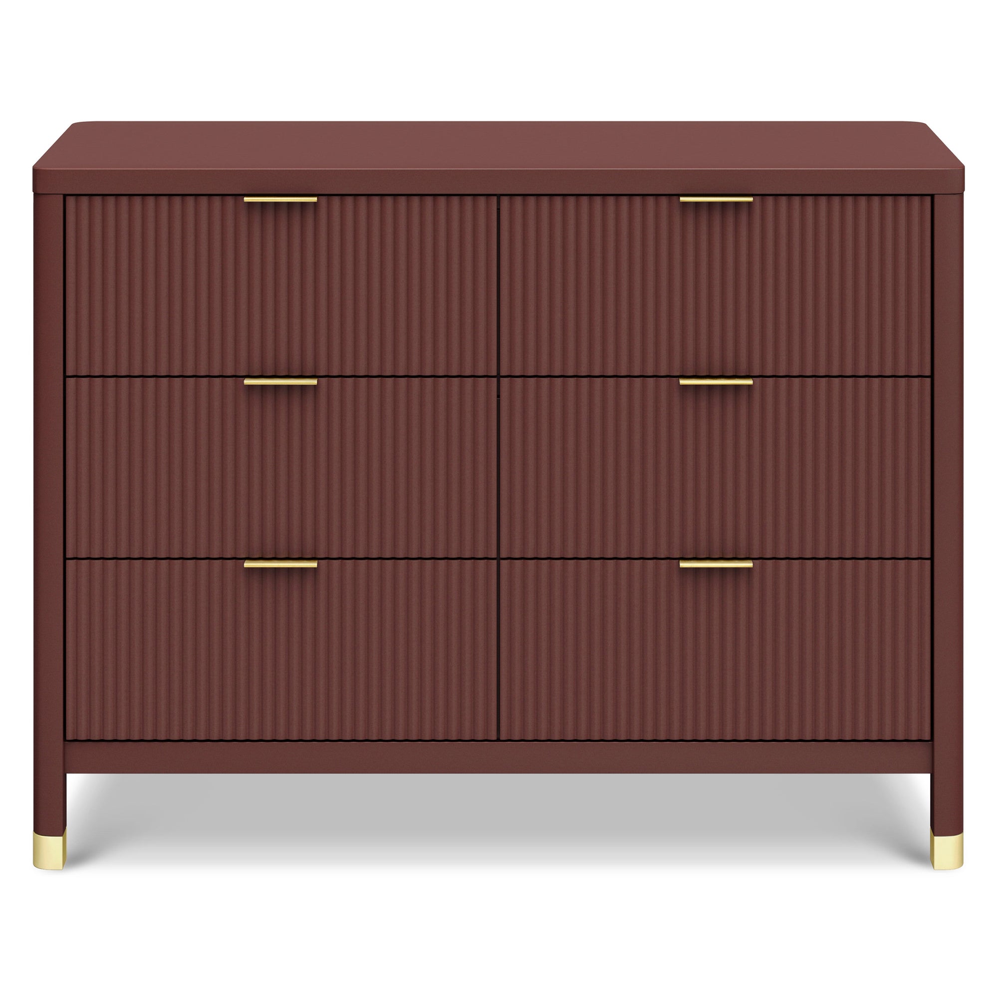 M26716CR,Namesake,Brimsley Tambour 6-Drawer Assembled Dresser in Crimson