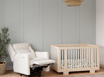 M11286PCMEW,Babyletto,Kiwi Plus Power Glider Recliner w/ Power Headrest in Performance Cream Eco-Weave