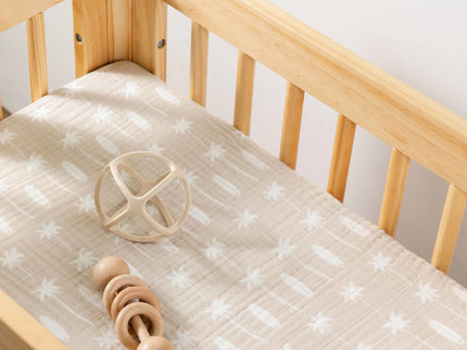 T27034,Babyletto,Beach Bum Muslin All-Stages Bassinet Sheet in GOTS Certified Organic Cotton