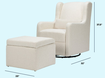 F18787WB,Carter's,Adrian Swivel Glider with Storage Ottoman in Ivory Boucle
