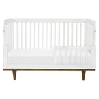 W4901WL,DaVinci,Marley 3-In-1 Convertible Crib in White Finish and Walnut Legs